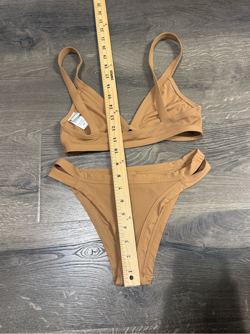 Ribbed Bikini Set in Camel - Picture 5 of 7